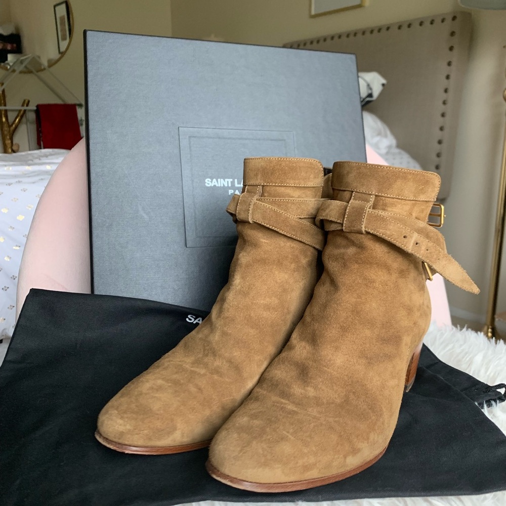 SAINT LAURENT SUEDE JODPHUR BOOTS! SZ 38!